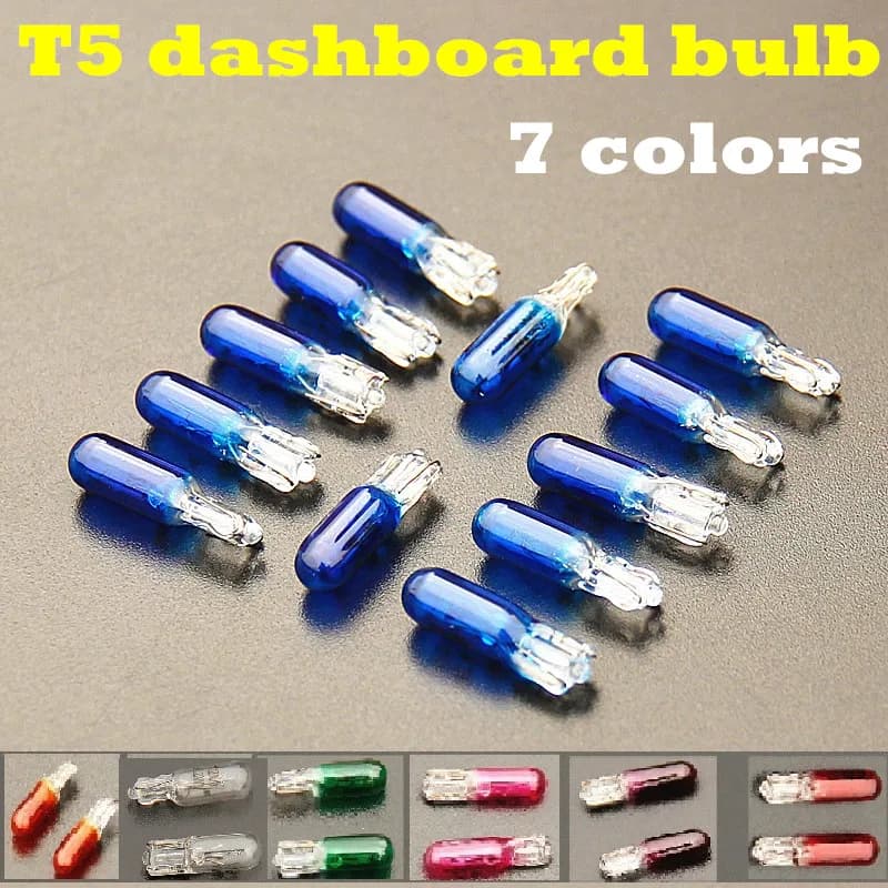 10 ampoules T5 286 12V 1,2W, blanc chaud, rouge, bleu, ambre, vert, rose, violet, pour éclairage intérieur de voiture, lampes de tableau de bord, ampoules halogènes.