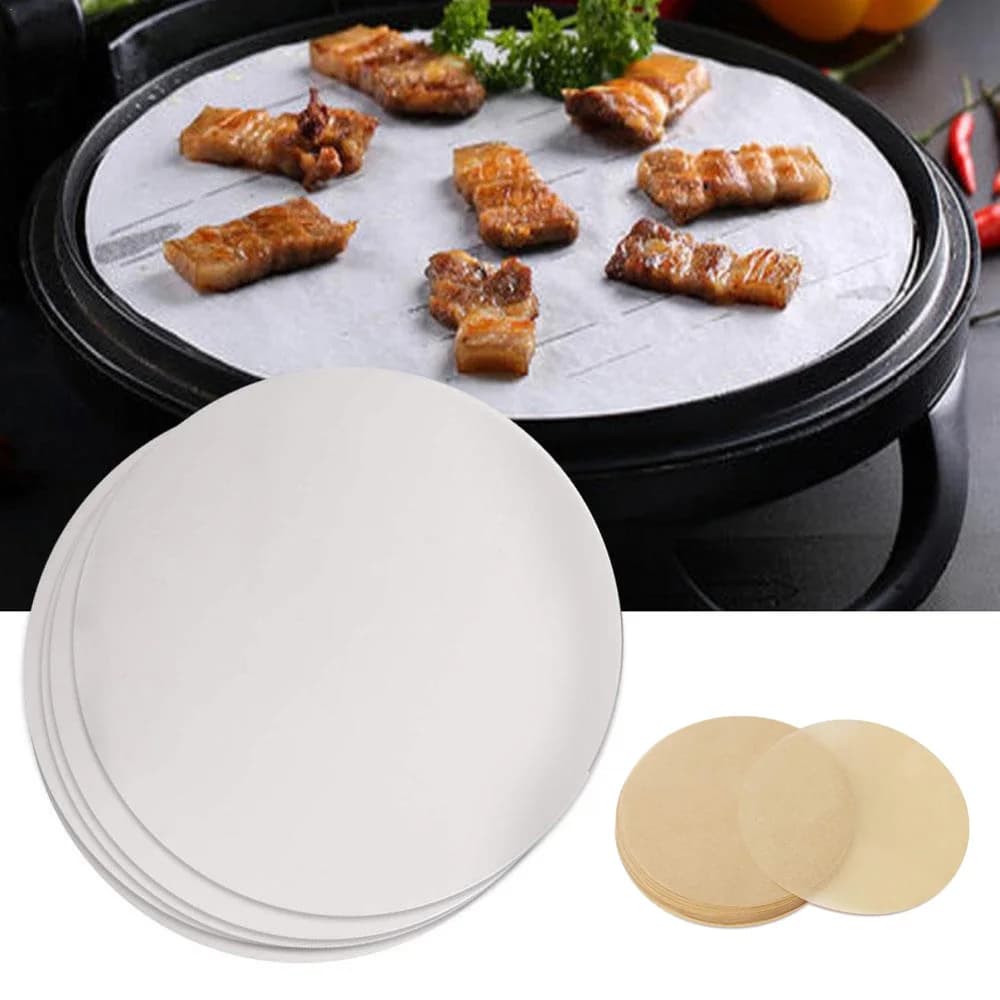 Plaque de cuisson ronde en papier parchemin, outil de cuisson pour strass, 15cm, 20cm, 23cm, 100 pièces