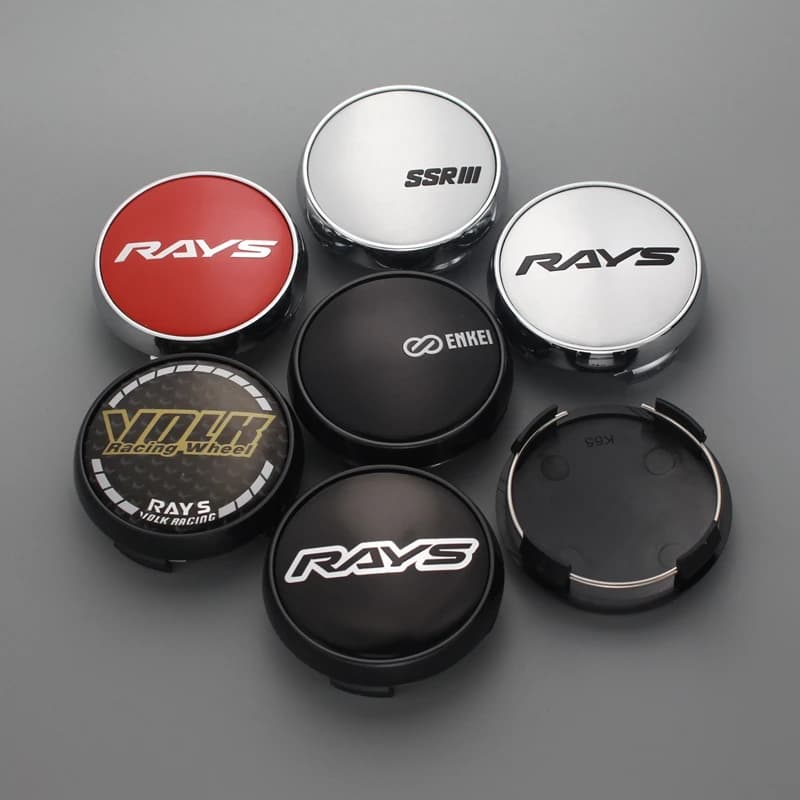 Capuchons de centre de roue à rayons volk, couvercles de voiture sur roues, enkei racing ssr, logo emblème, capuchon de moyeu pour Sourauto, clip, 65mm, 60.5mm, 4 pièces