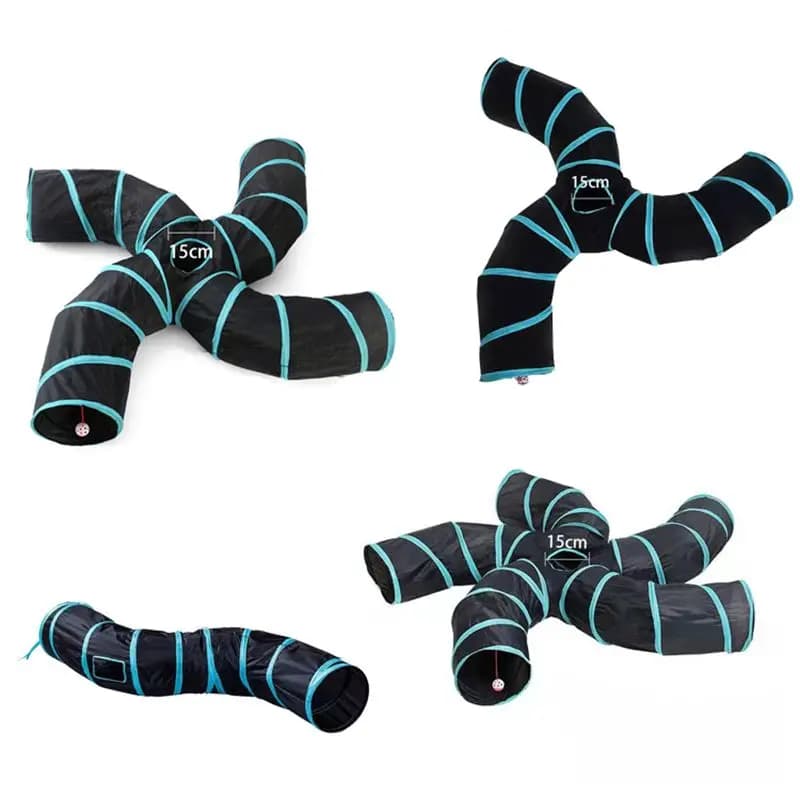 Tunnel pour chat en forme de S, jouets amusants pour chats, jouets pliables pour chats, jeux interactifs pour lapins, tunnel pour chatons, produit pour animaux de compagnie