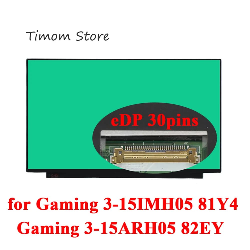Écran LCD sans trou de vis pour ordinateur de jeu Ideapad Gaming 3-15IMH05 81Y4, FHD eDP, matrice 30 broches, Lenovo, 82EY