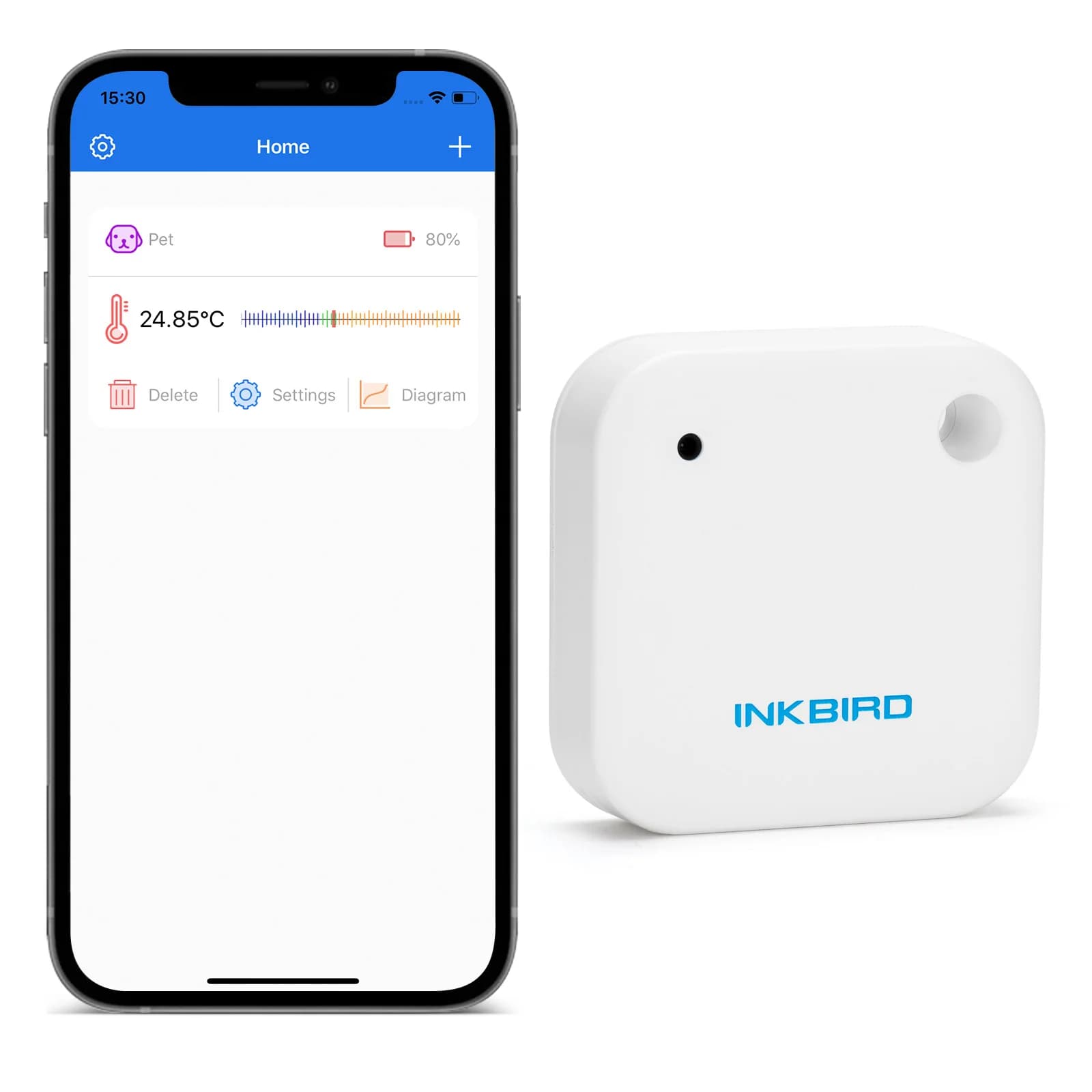Thermomètre magnétique Bluetooth IBS-TH2 étanche, application d'alarme, télécommande, enregistreur de données, thermomètre de réfrigérateur de cuisine