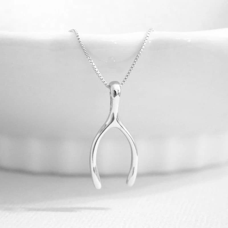 Collier Huitan Lucky Break Wishbone pour femme, pendentif simple en forme de Y, cadeau de Thanksgiving, colliers tendance, bijoux pour femme