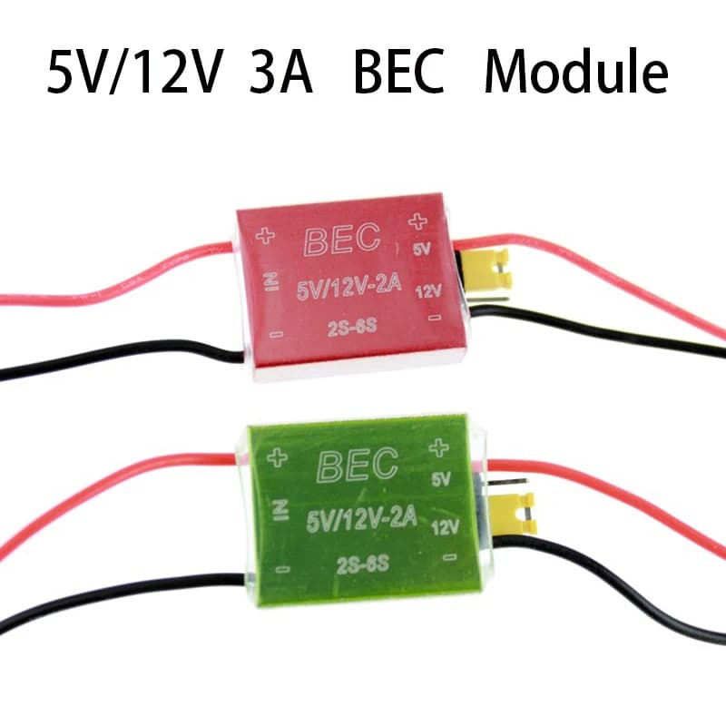 Mini Module BEC 5V/3A et 12V/3A réglable 2-6S, ultraléger, Lipo, tension abaisseur, pour voiture RC, bateau, pièce de Drone