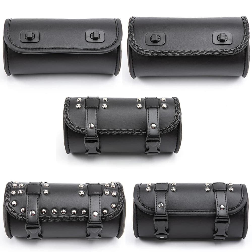Sac à outils universel pour moto, sacoche à fourche avant, guidon, selle, baril de course, rangement pour Harley Chopper Bobber