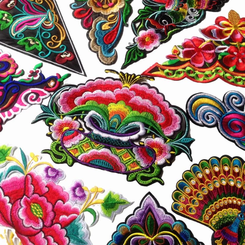 Patchs de fleurs brodés de roses, 1 pièce, fer sur vêtements, accessoires de bricolage, autocollants appliqués en tissu, Style chinois