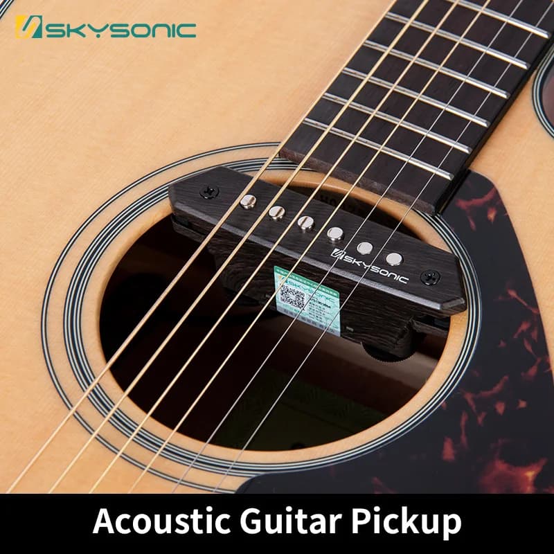 Pickup pour guitare acoustique Skysonic A-810, micro pour trou de son, contrôle du tonalité et du volume, Humbucker, finition bois sonore clair
