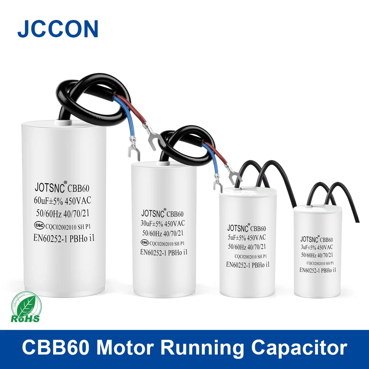 Condensateur de fonctionnement de moteur CBB60, série 450V, pompe à eau AC, condensateurs de démarrage, démarrage du moteur, 450VAC 3uF-80uF, 2 pièces