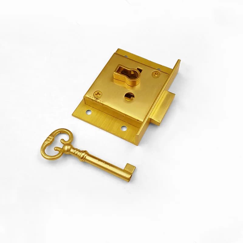 Serrure de porte en laiton de style chinois, serrures de caisse en bois avec prédire, serrure d'armoire de forme carrée, quincaillerie de meubles