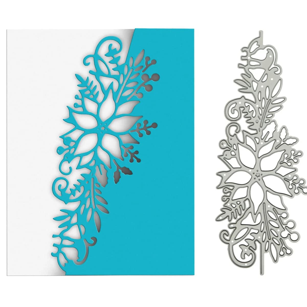 Matrices de découpe de bordure en métal, enveloppe, en forme de feuille de fleur, Scrapbooking carte d'invitation, moule artisanal