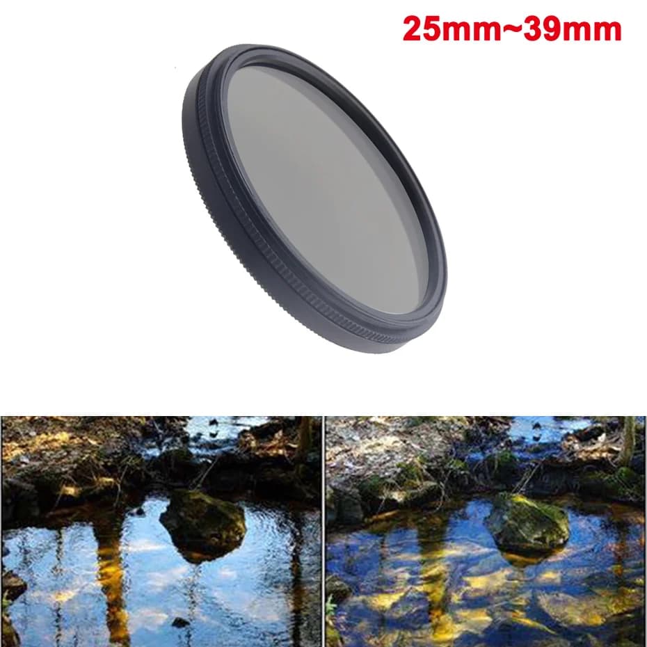CPL-Filtre Circulaire à Base d'Acier à l'Acin, Disponible en 37mm, 43mm, 46mm, 40.5mm, 49mm, 52mm, 55mm, 58mm, Compatible avec IL, Nikon, Sony, Fujifilm