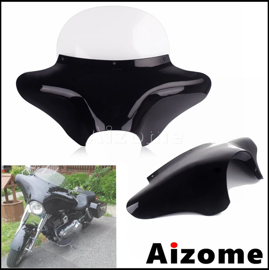 Pare-brise clair pour moto, carénage de vent pour Harley Road King, Softail, Honda VT, Yamaha XVS, Suzuki VL, 1990-2020