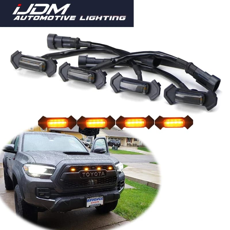 Kit d'éclairage LED pour calandre avant de voiture (4 pièces) pour Toyota Tacoma 2016 et plus, uniquement pour calandre TRD Pro, feux de stationnement DRL 12V