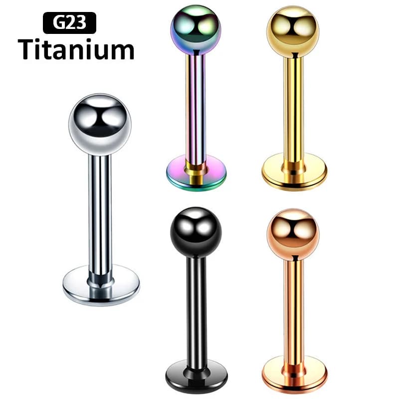 Piercing en Titane G23 pour Femme et Homme, Clous d'Oreille Anti-Connexion, Labret Classique, Anneaux, Tragus, Helix, Lobe, Bijoux de Corps, 1 Pièce