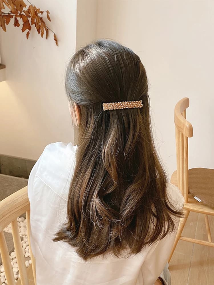 Barrettes à cheveux en cristal faites à la main pour femmes et filles, accessoires de coiffure simples, à la mode