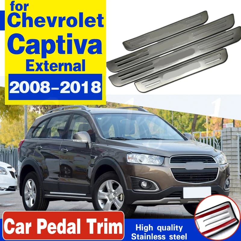 Autocollant de protection de plaque/seuil de porte en acier inoxydable de haute qualité, pour Chevrolet Captiva 2008 – 2018