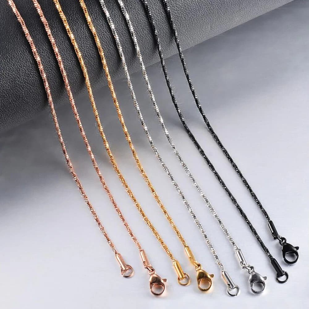 Collier Ras du Cou en Acier Inoxydable pour Homme et Femme, Bijoux de Haute Qualité, Largeur 0.9/1.2/1.5mm, Étanche, Différentes Longueurs, Cadeau