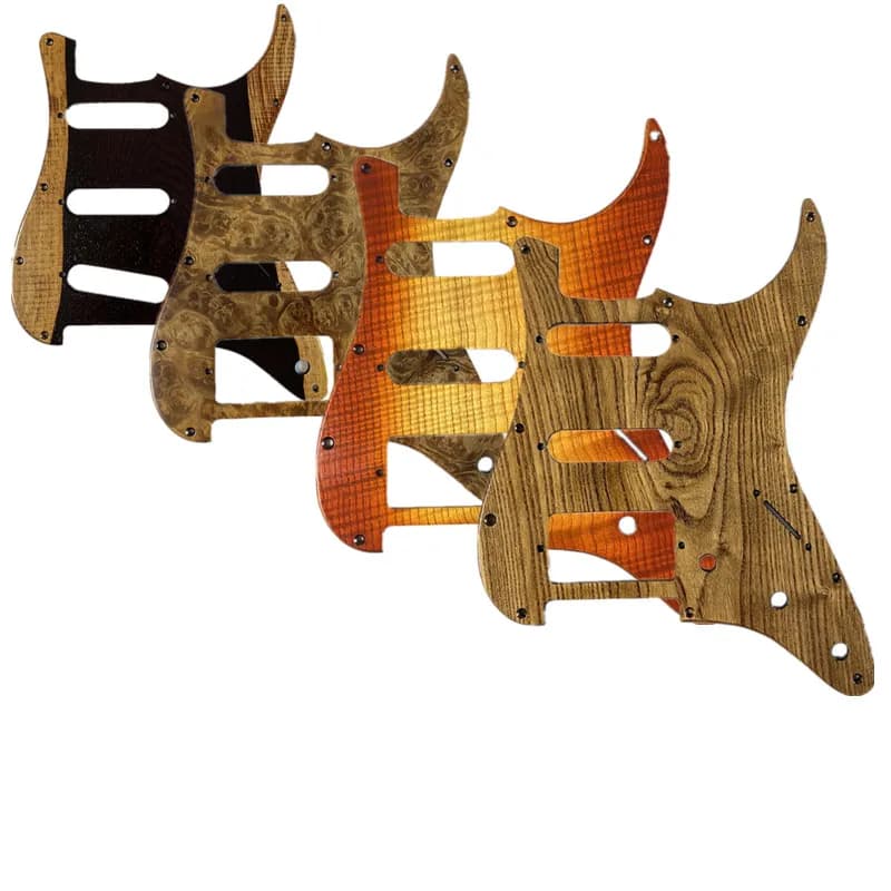 Plaque de protection pour guitare électrique Strat, en bois massif, fabriquée à la main, avec 11 trous, pièces et accessoires de rechange pour guitare.