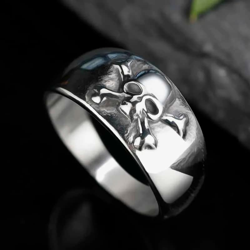 Petit anneau de crâne en acier inoxydable 316L pour homme, Punk Rock poli, livraison directe, bijoux de motard pour petit ami, cadeau créatif, vente en gros