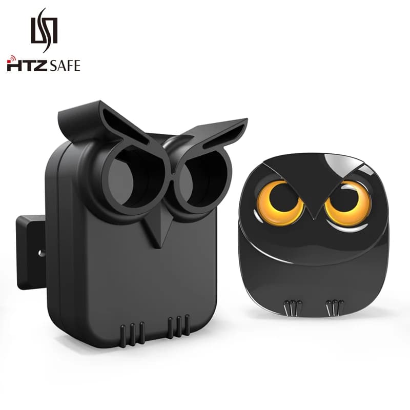 HTZSAFE Alarme de sécurité sans fil pour allée, détecteur de mouvement PIR étanche, système de surveillance sécurisé pour garage et protection contre les cambrioleurs