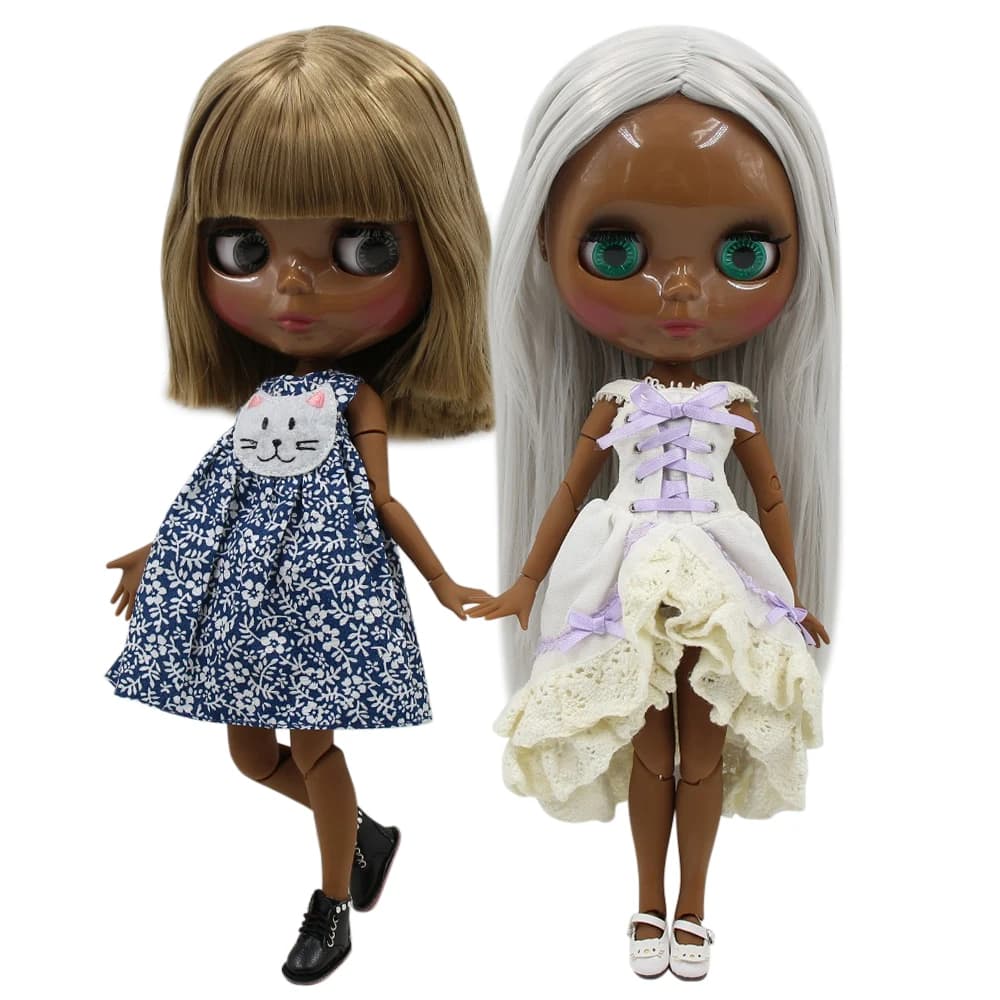 ICY DBS blyth – poupée nue à peau super noire, corps articulé, visage brillant, 30cm, anime, jouet, cadeau pour filles, teint de peau afro-américaine