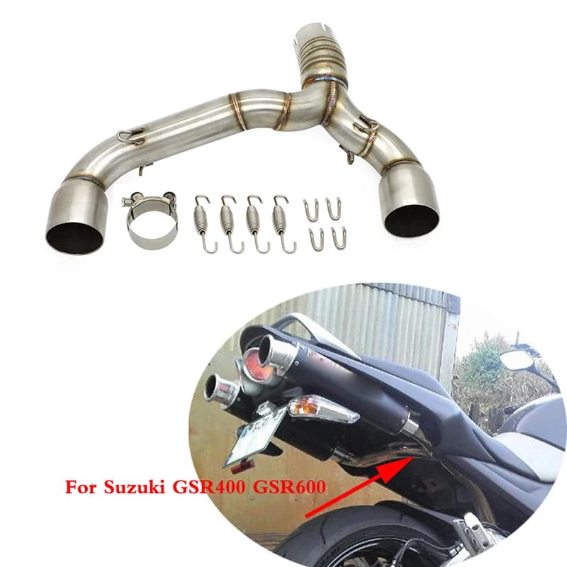 Silencieux de tube intermédiaire pour moto, connexion de lien intermédiaire, tuyau d'accès pour Suzuki GSR400, GSRfemale BK400, GSR BK 400, 600