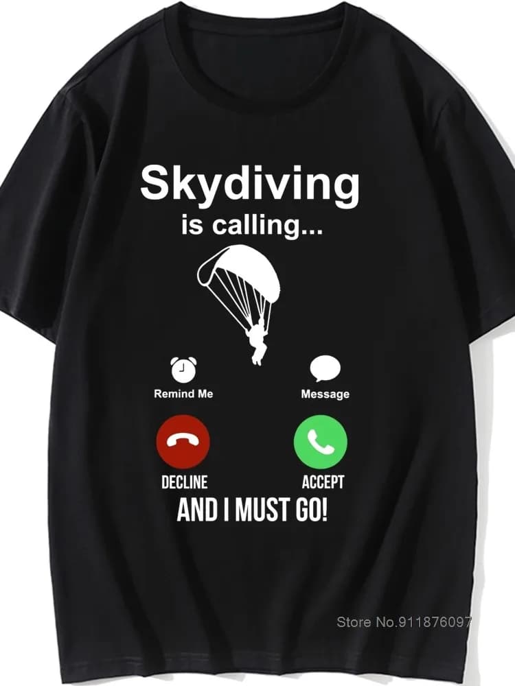T-shirt graphique vintage à manches courtes pour hommes, Sky3/4, Is Calling, Jumping Planes, Parachute, Boyfriend, Harajuku, Gift