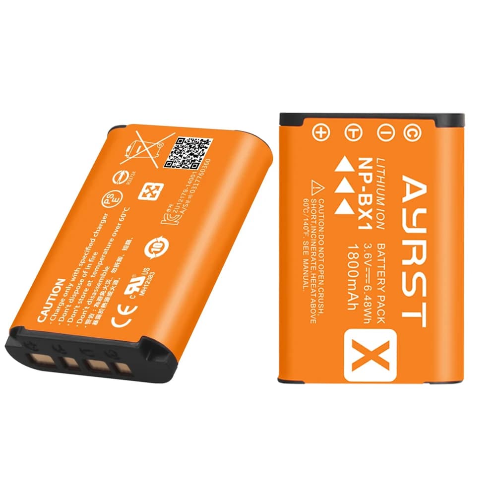 NP-BX1 NPBX1 1800mAh Batterie pour SONY Vlog ZV-1 RX100VII RX100IV RX100III RX1RII HDR-AS200 AS300 FDR-X3000 DSC-HX99 Caméra