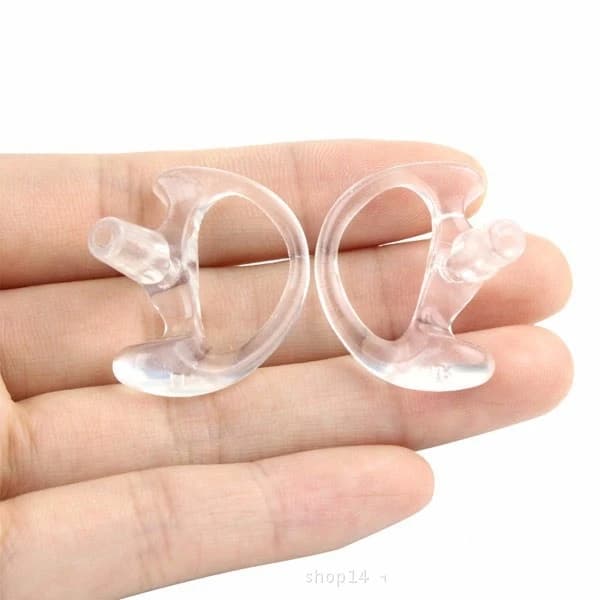 Moule d'oreille en Silicone pour écouteurs à tube d'air acoustique, casque radio bidirectionnel, casque talkie-walkie blanc, 2 pièces