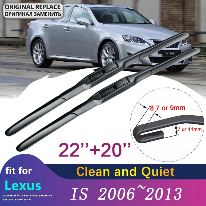 Balais d'essuie-glace de voiture pour Lexus IS 2006 ~ 2013 XE20, essuie-glace avant, accessoires de voiture IS250 300 250 300h 350 200d 220d