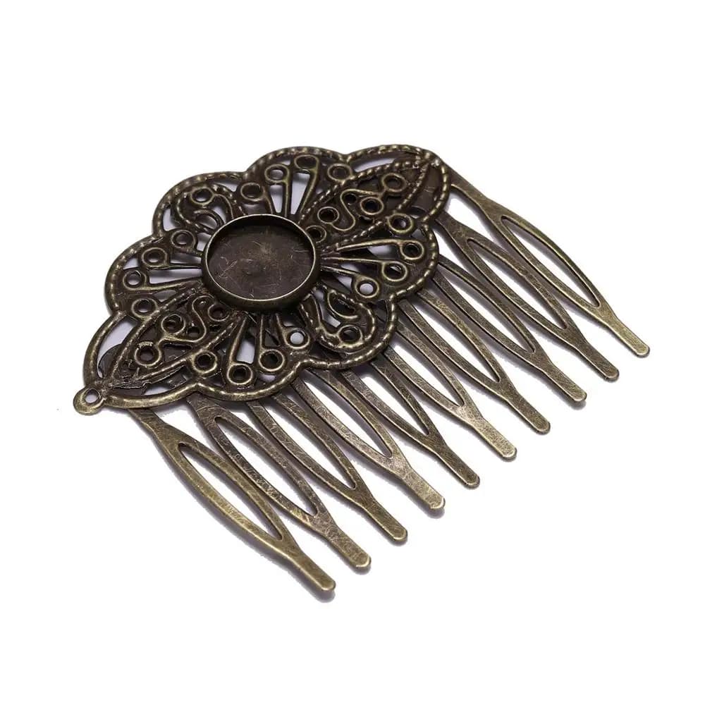 Lot de 5 Barrettes en verre 52x56mm pour femmes, Base de Cabochons en verre de 12mm, bricolage, résultats de peigne à cheveux, épingles à cheveux, fournitures pour la fabrication de bijoux