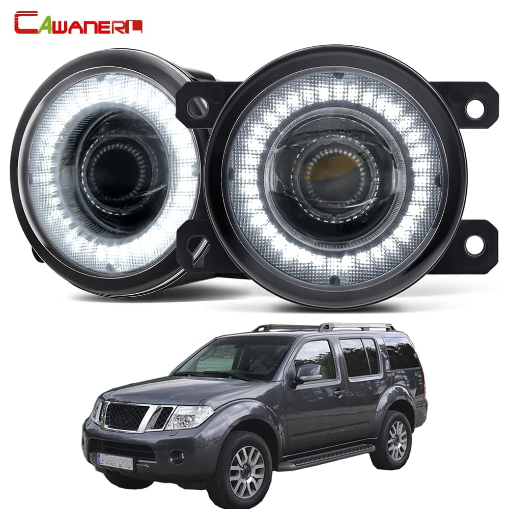 Assemblage de phares antibrouillard de pare-chocs avant de voiture, LED Angel Eye, feux diurnes, DRL, 30W, H11, 12V, Nissan Atofinder R51, 2005-2012, 2 pièces