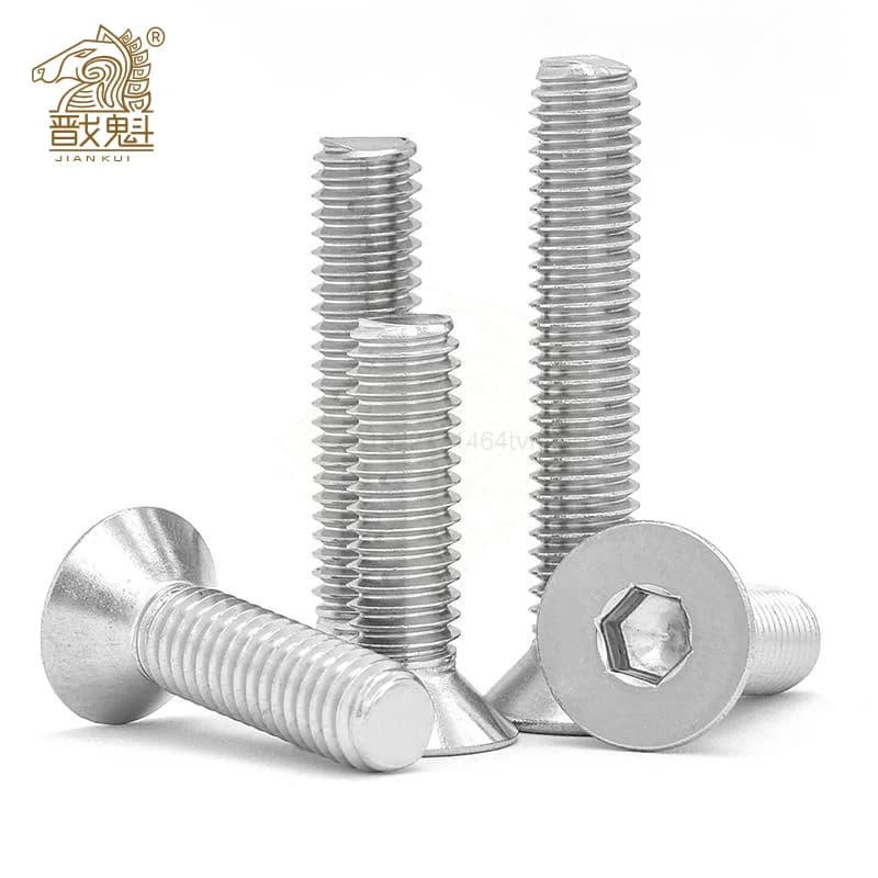 5/50pcs M2 M2.5 M3 M4 M5 M6 M8 M10 304 acier inoxydable hexagone à six pans creux vis à tête plate vis Allen boulons DIN7991