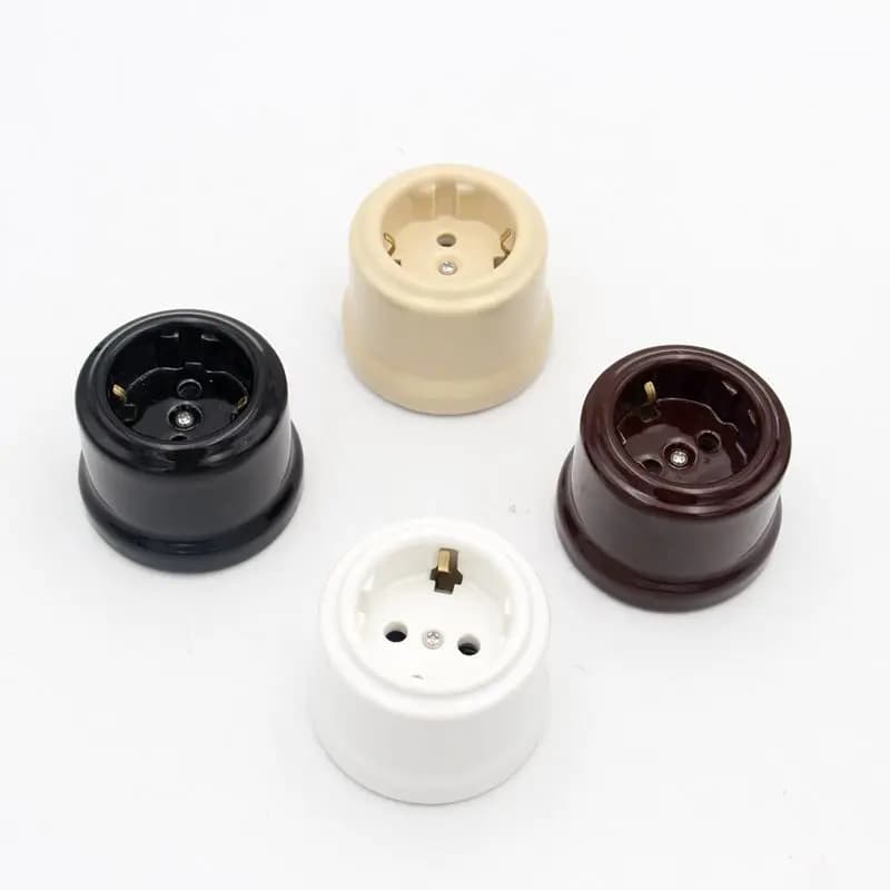 AC 220-250V 16A norme européenne prise murale en céramique mise à la terre rechargeable femelle sans fil prise électrique ue pour bricolage décor à la maison