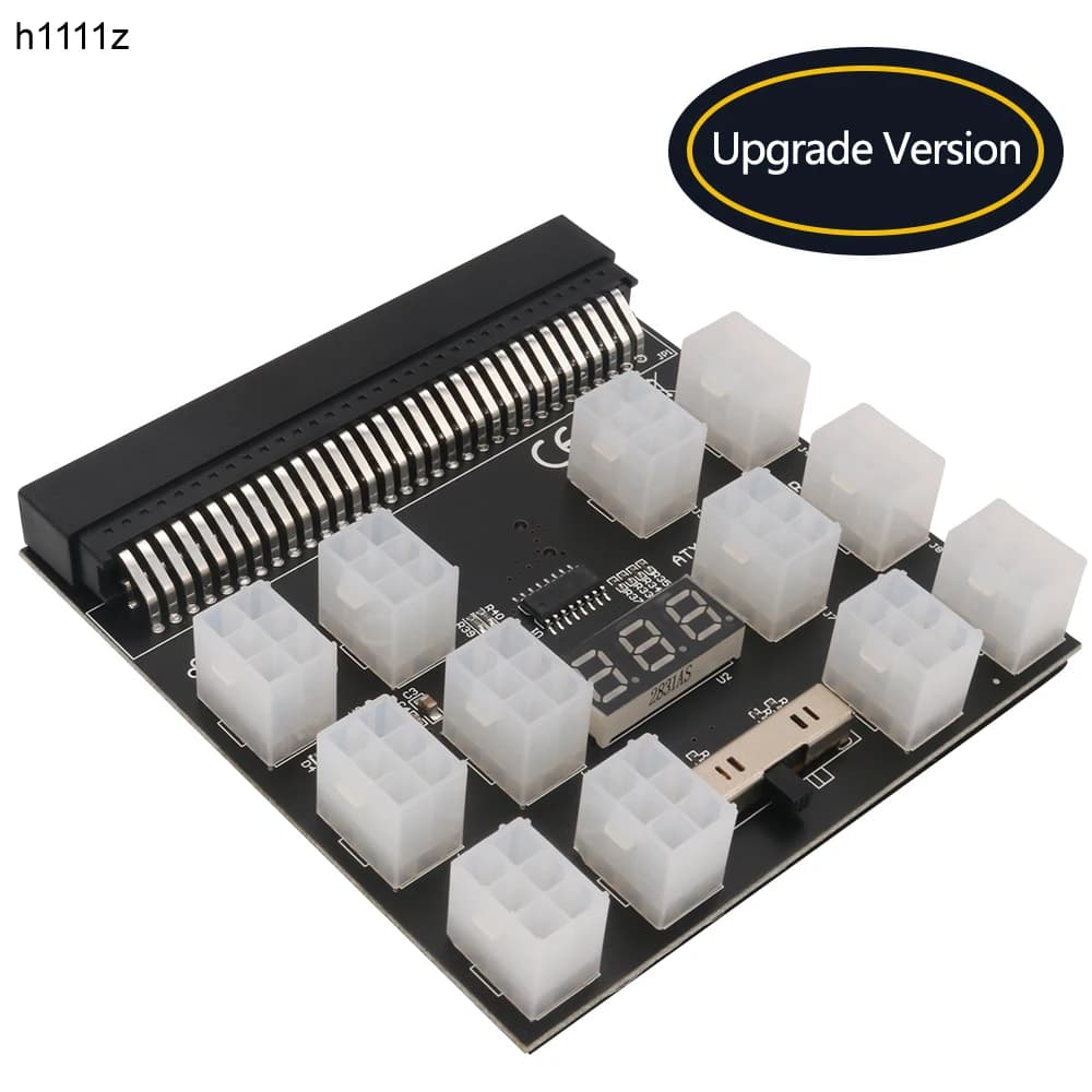 Carte de dérivation, connecteur 12 ports 6 broches, affichage LED, Module d'alimentation 12V pour serveur PSU HP 1200W 750W, GPU Miner BTC, alimentation minière