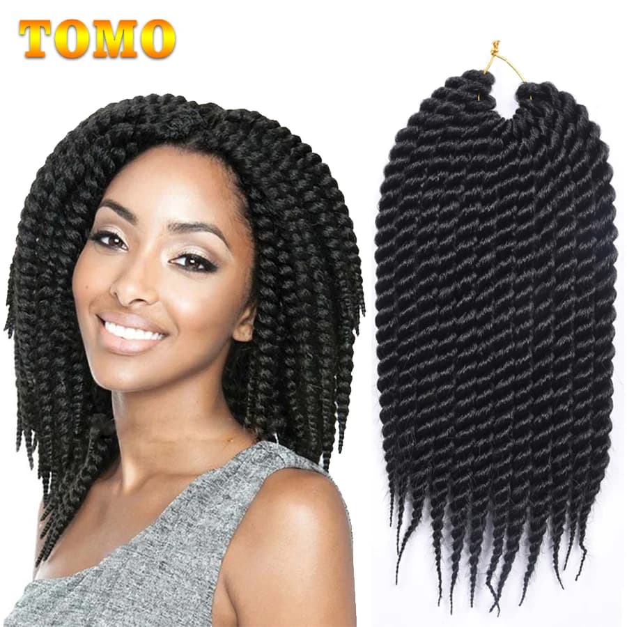 TOMO 12 "18" Extensions de cheveux au Crochet torsadé sénégalais Ombre couleur Jumbo pré-torsadé cheveux tressés synthétiques africains 12 racines
