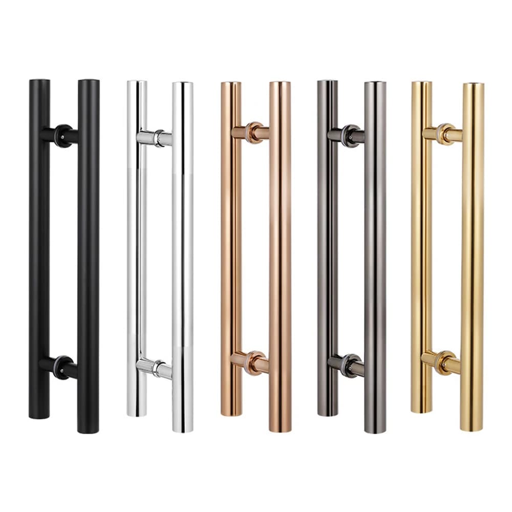 JACHOR poignées de porte en verre de forme ovale portes de grange en acier inoxydable ensemble de poignées de traction raccords de quincaillerie de porte de douche