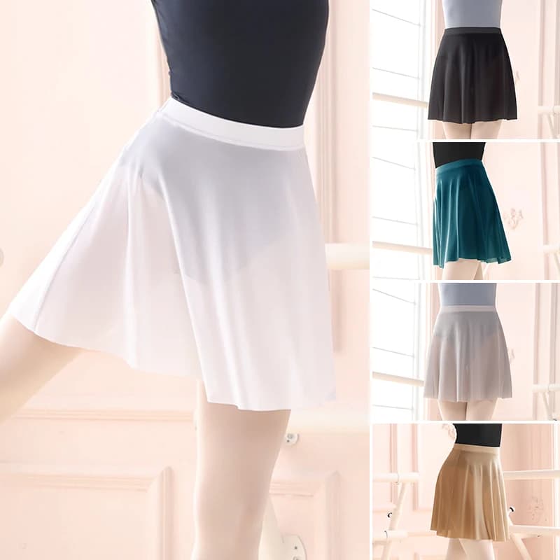 Jupe de Ballet en maille pour femmes et filles, tenue de danse élastique, en Tulle, en Nylon, Costumes d'entraînement de gymnastique pour adultes