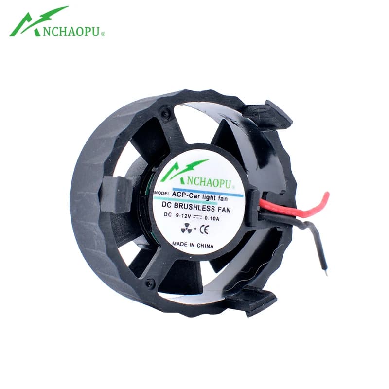 Ventilateur de refroidissement pour voiture ACP-Car Light Fan 9-12V, diamètre universel 32mm, rond, à encliqueter, lampe LED en forme de tournesol, petit ventilateur de refroidissement.