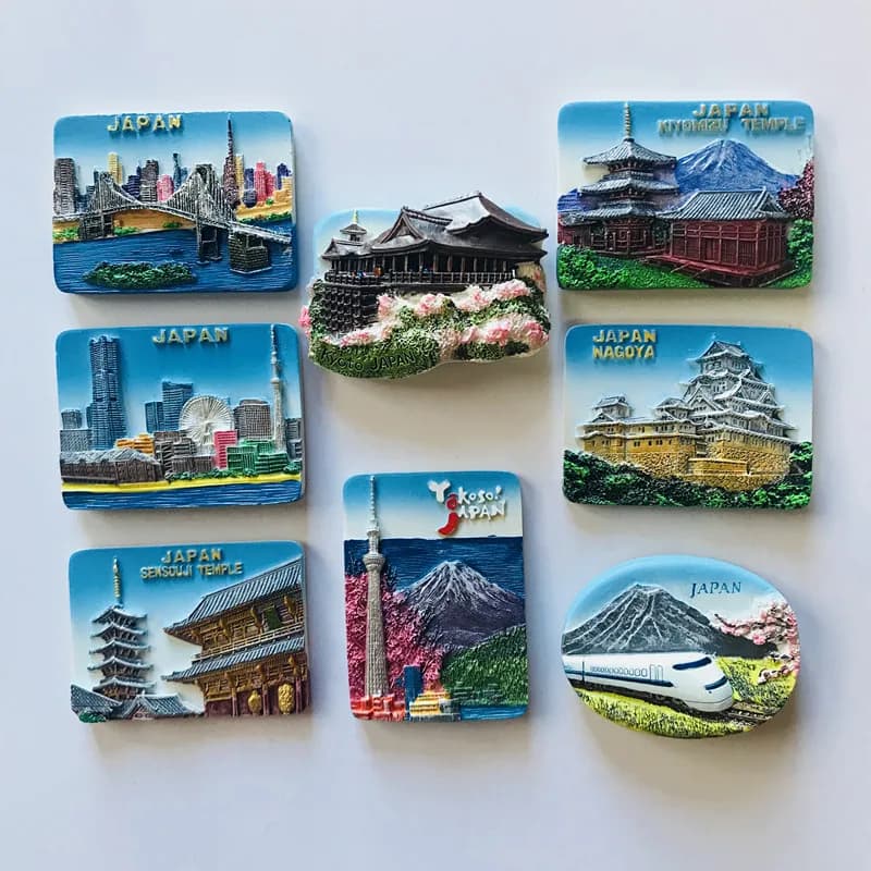 Aimants pour réfrigérateur Country Tokyo Aimant de voyage en résine Mt. Autocollants réfrigérants Fuji Hokkaido Souvenir Magnétique