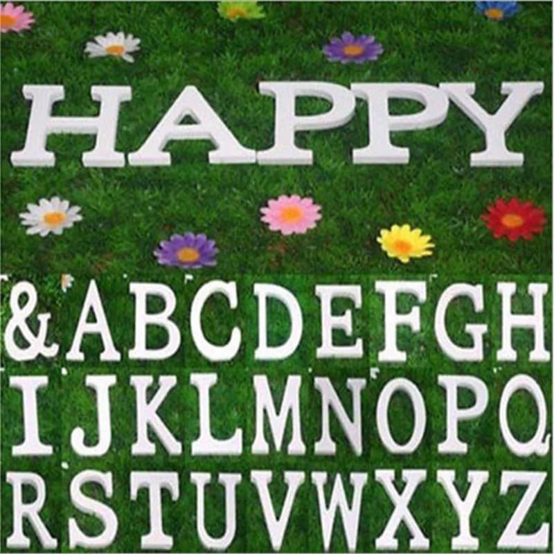 Lettres de l'Alphabet en Bois Blanc Autoportantes, Décorations pour la Maison, Mariage, ixd'Anniversaire, Conception de Nom Personnalisée, 1 Pièce