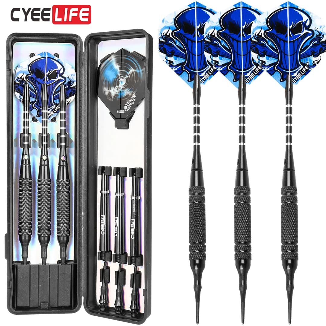 CyeeLife Darts – Lot de 3 fléchettes (14/16/17/18g) à pointe en plastique pour fléchettes électroniques, fléchettes en laiton avec plusieurs styles