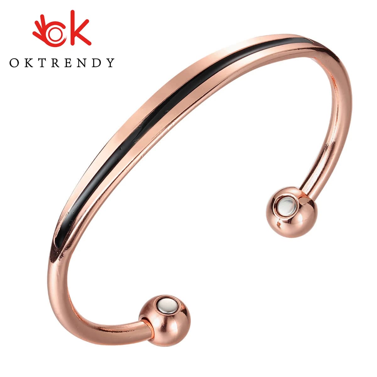 OKtrendy bohême émail manchette Bracelets Bracelets pur cuivre Bracelet femmes santé énergie magnétique bijoux multicolore en gros