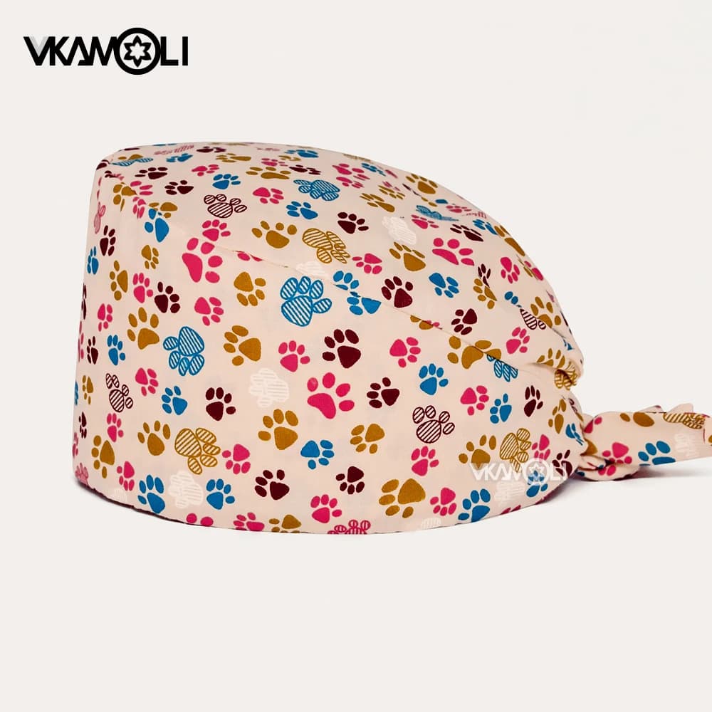 Animal mignon empreinte motif impression infirmières chapeaux pour femmes gommage casquette anime gommages uniforme en gros gommage chapeau pharmacie chapeau