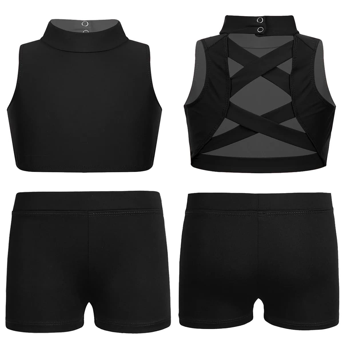 Ensemble de survêtement d'entraînement de fitness pour enfants, tenue de sport pour filles, soutien-gorge et short, danse de ballet, ensemble de olympiques