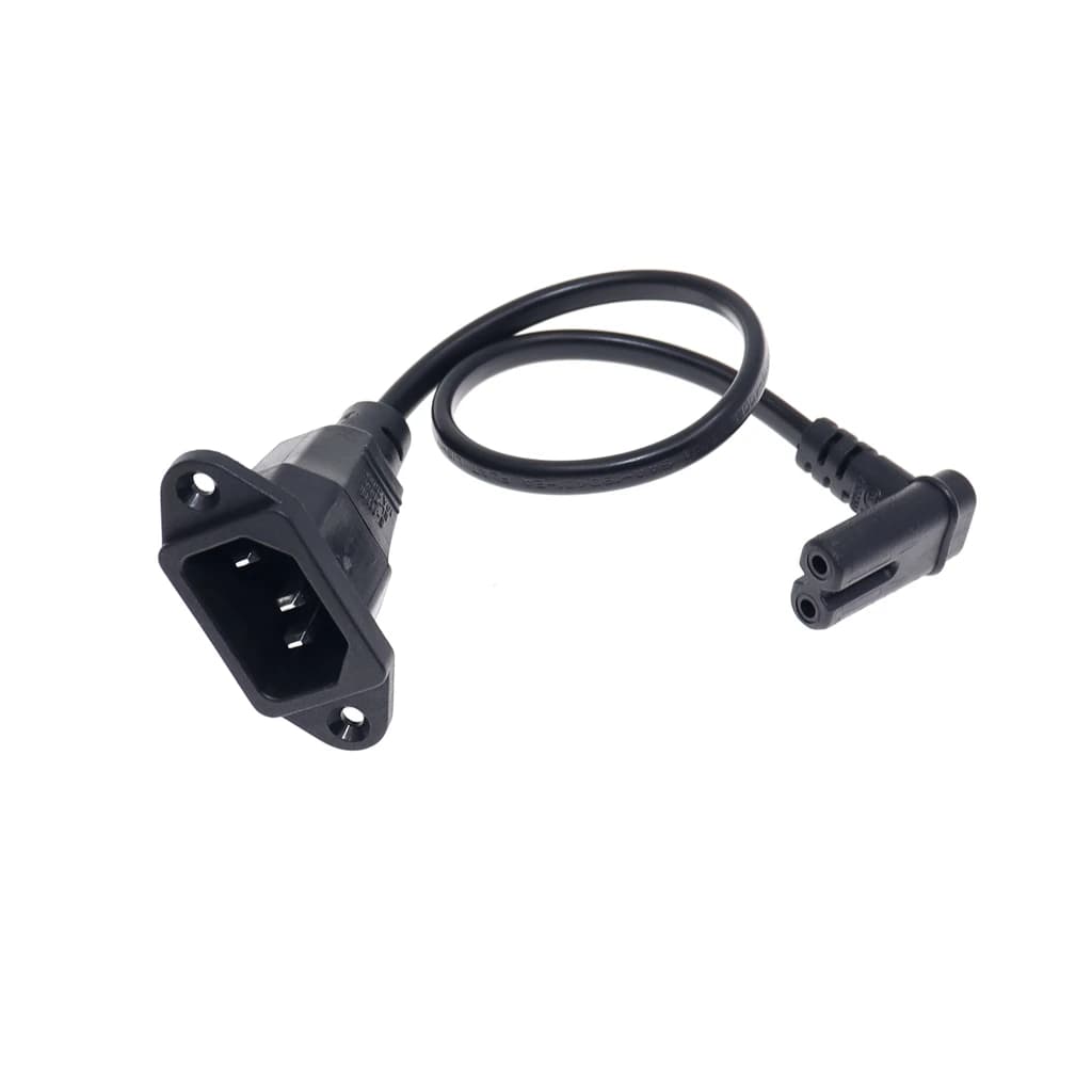 Câble d'alimentation ca IEC320 C14 avec trous de vis à C7 Figure 8 à Angle droit Type L femelle, câble court à Angle inférieur C7 30CM