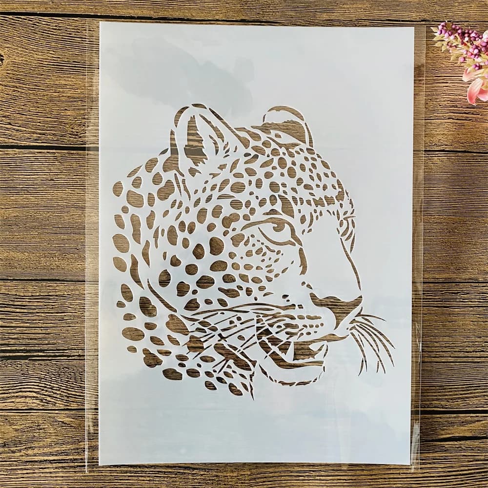 Pochoirs A4 à motif léopard, 29cm, pour bricolage, peinture murale, Scrapbook, coloriage, gaufrage, Album, modèle décoratif