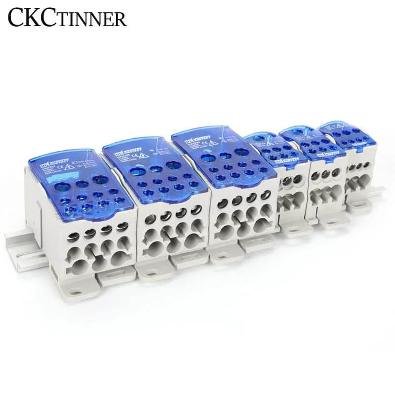 UKK80A 125A 160A 250A 400A 500A bornier 1 en plusieurs sorties boîte de Distribution sur Rail Din connecteur de fil électrique universel