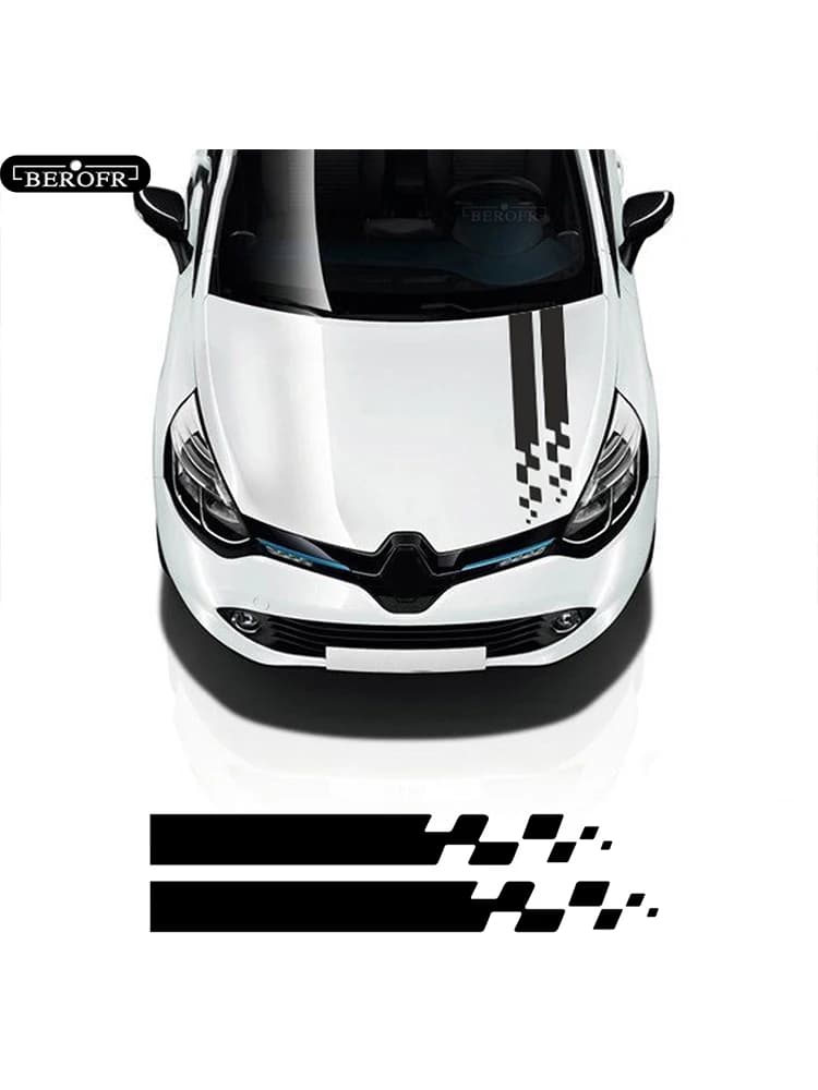 Autocollant de capot de voiture StrihearHood, autocollant de sport de bonnet de course, Renault Megane, Clio, RS, Captur, Sandero, Espace, Twingo, Scenic, décennie kTrafic