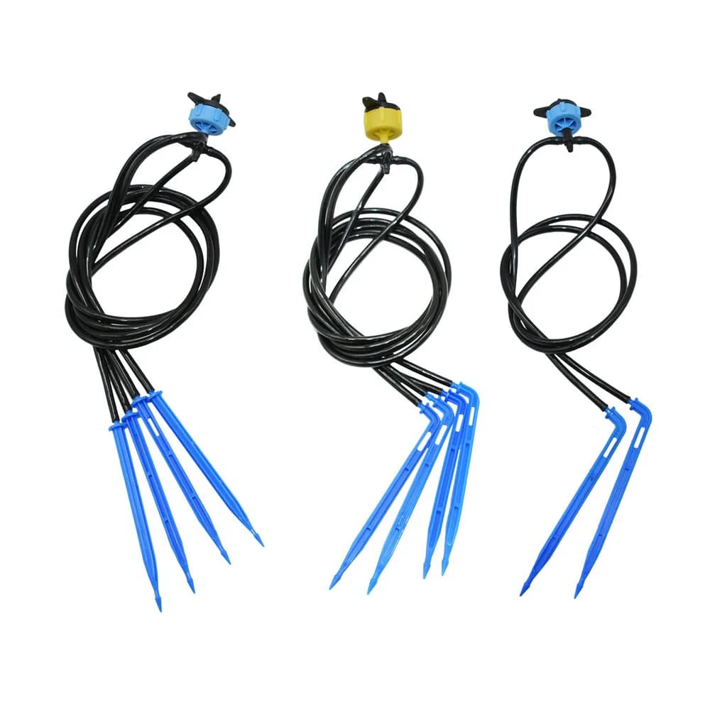 Système d'irrigation goutte pour assemblage de Distribution d'araignée de bonsaï avec flèche coudée à 2/4/4 voies, Kits d'émissionurs goutte-à-goutte 2/4/8 L/H